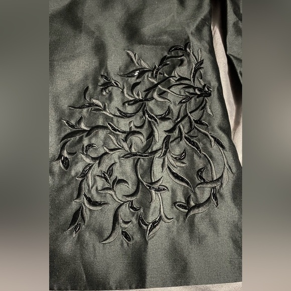 Victor Costa 100% Silk Beaded black open front blazer / jacket sz M oversized - Picture 6 of 16